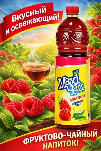 maxi чай черный малина 1,2л