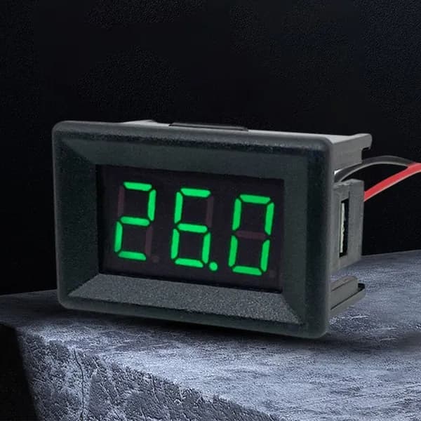 Цифровой вольтметр постоянного тока 0 30 В, зелёный LED-дисплей, 3 разряда
