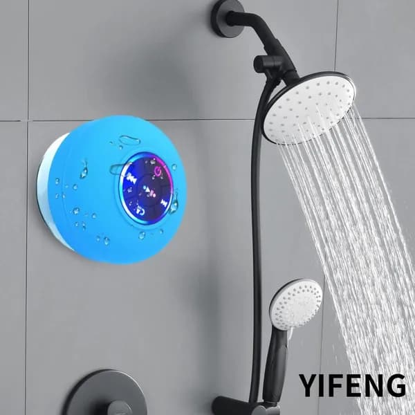 Водонепроницаемая Bluetooth-колонка с LED-подсветкой и присоской