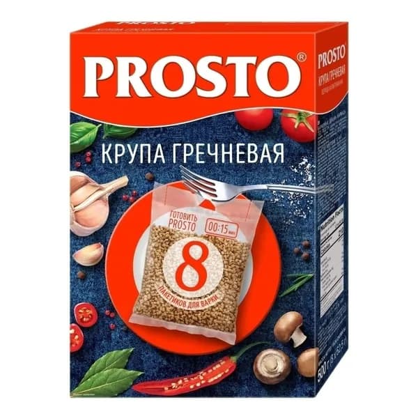 Крупа гречневая Prosto в варочных пакетиках 62,5 г х 8 шт