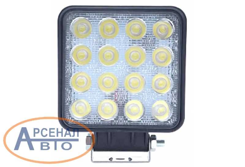 Фара светодиодная направленный свет, 30мм (slim) 48w 16led 2080lm 12/24v off-road квадратная, рабочий свет, g0001 wsq016s-ch