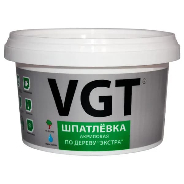 Шпатлевка по дереву vgt экстра акриловая универсальная, цвет венге, 0,3 кг для ремонта сколов, трещин, отверстий, выравнивания поверхности под покраску и лак