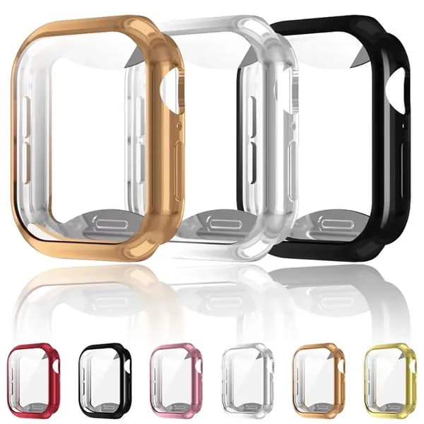 Чехол 360 для Apple Watch 40 44мм 41мм 45мм 46мм 42мм, Без защитной пленки для экрана, полный бампер из ТПУ, чехол iwatch series 10 9 8 7 6 5 4 3 2 1 SE