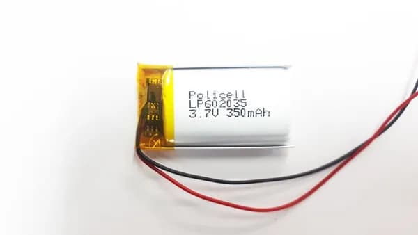 Литий-полимерный аккумулятор Policell Li-Pol 3.7v LP 602035-PCM 350mAh , 1шт.