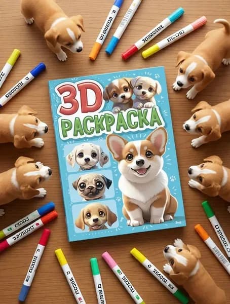 Раскраска "3D раскраска. Собаки" А5 48 страниц