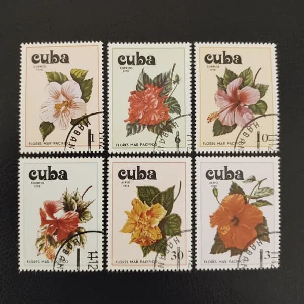 Марки почтовые Фауна, Флора. Цветы Куба 1978 год. Полная серия 6 марок.
