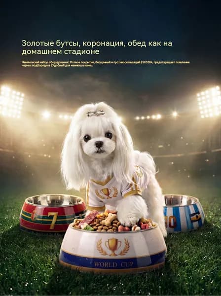 Нержавеющая миска для собак с принтом