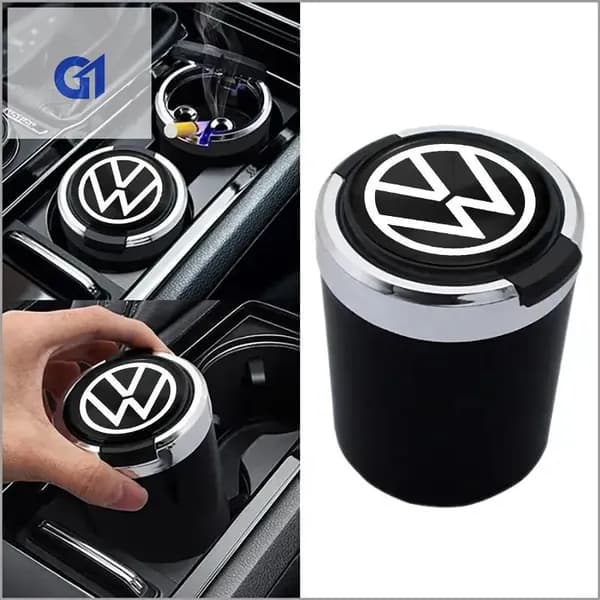 Пепельница автомобильная с логотипом Volkswagen Фольксваген, с крышкой и подсветкой Volkswagen Фольксваген