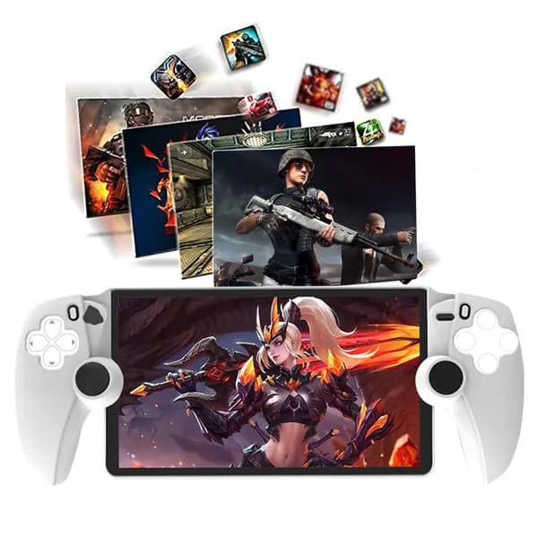 Силиконовый чехол для PlayStation Portal, белый, ударопрочный, противоскользящий