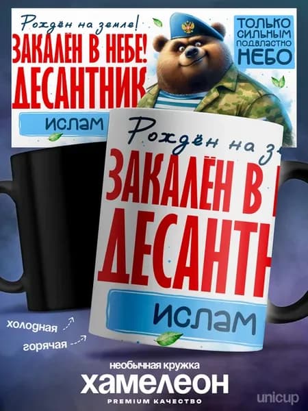Мужская кружка хамелеон Ислам Закален небом