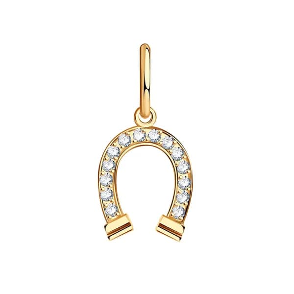 Золотая подвеска DIAMANT-ONLINE с фианитом 585 пробы