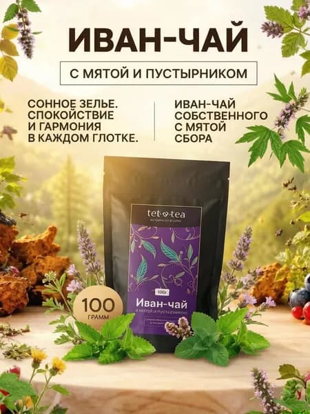 Иван-чай листовой натуральный ферментированный с мятой и пустырником