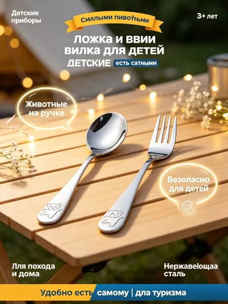 Вилка-ложка походная, кол-во предметов: 2шт