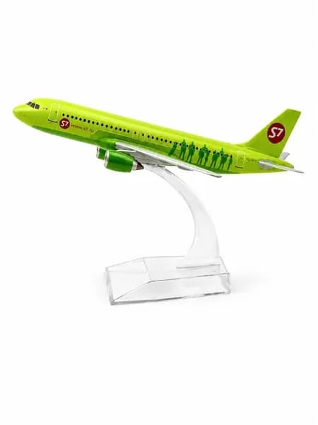 Металлическая модель самолета S7 Airbus A320 (15*15*7 см)