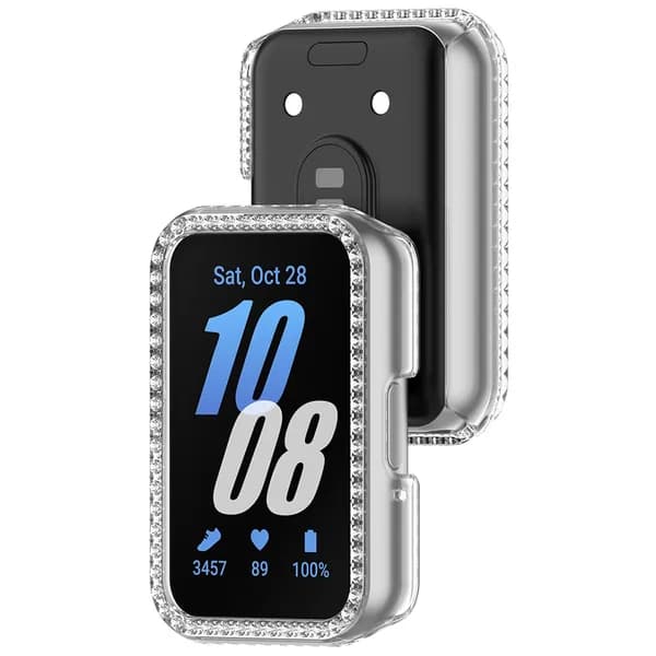 Чехол для Samsung Galaxy Fit3 (SM-R390) из поликарбоната прозрачный с кристаллами