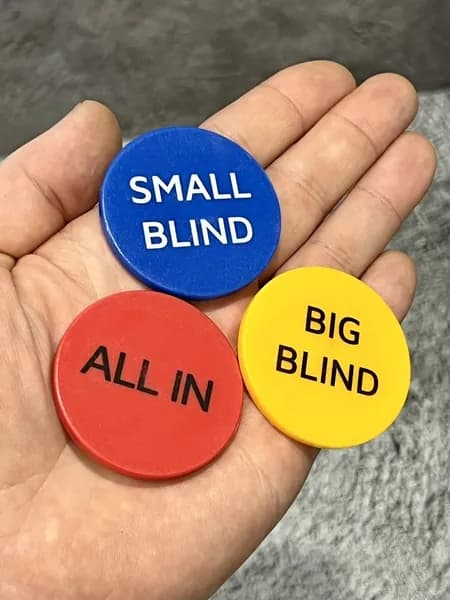 Фишки для покера 3 шт.: Small Blind, Big, All in, фишки блайндов