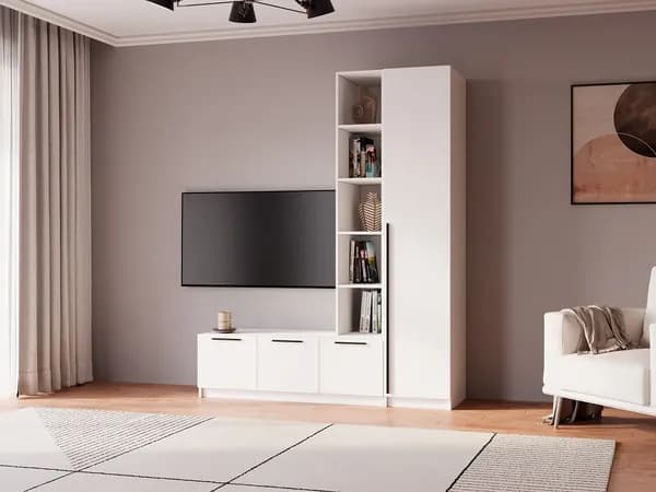 Стенка Лорена Пакс - 15 Белый 175x50x210