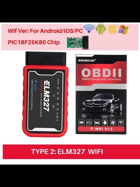ELM327 V1.5 с чипом PIC18F25K80, Wi-Fi Bluetooth, диагностич