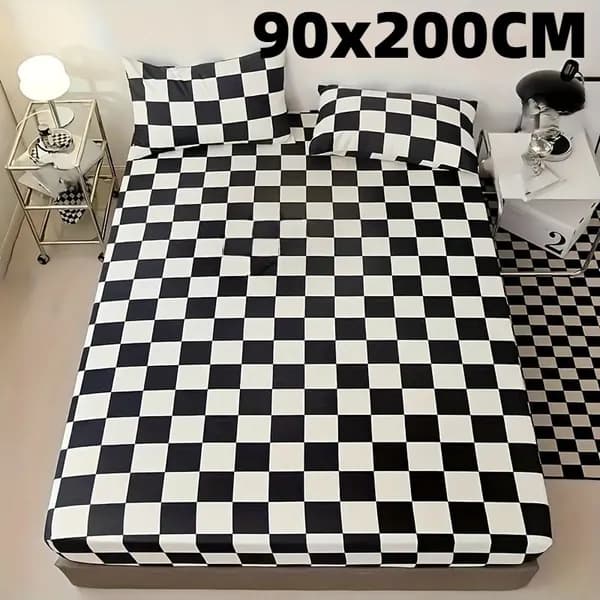 Наматрасник 90x200х5см белый, черный