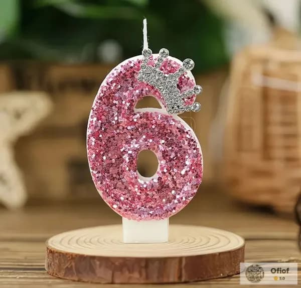 Свечи для торта цифра 6, 7 см, 1 шт