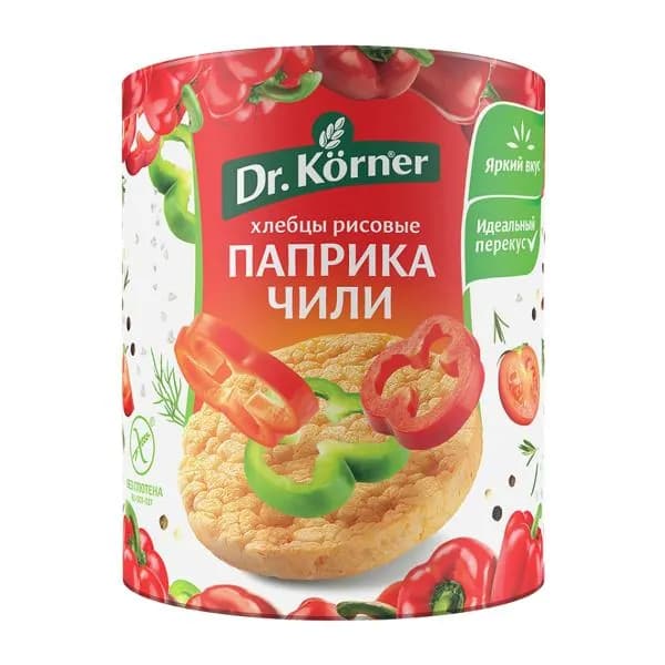 Хлебцы хрустящие рисовые паприка чили Dr.Korner 80г