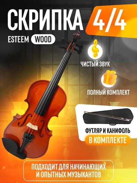 Струнный инструмент скрипка Esteem 4/4 wood в комплекте кейс, смычок, канифоль