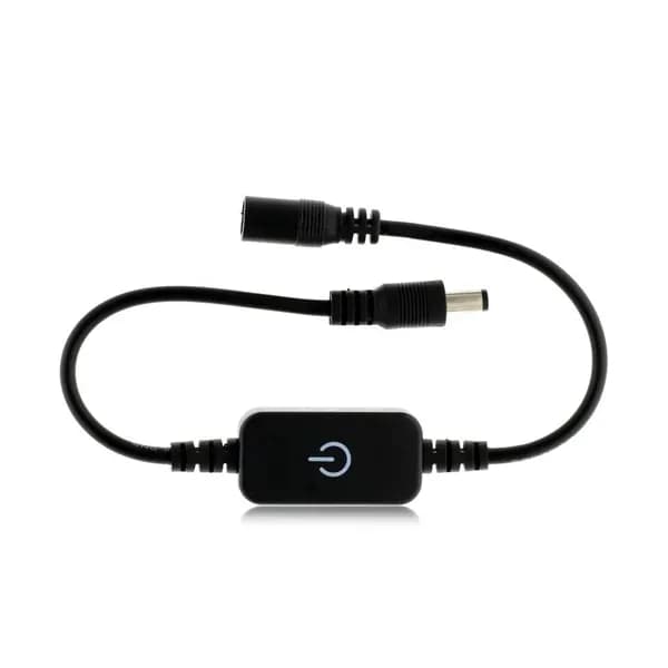 Сенсорный выключатель диммер для монохромной светодиодной LED/ COB ленты, 5.5 х 2.1 мм, черный, 1 шт