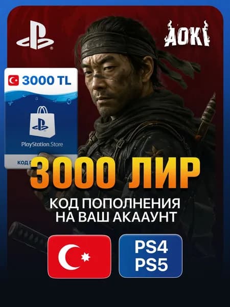 Карта пополнения Playstation Store Турция на 3000 TL / Лир