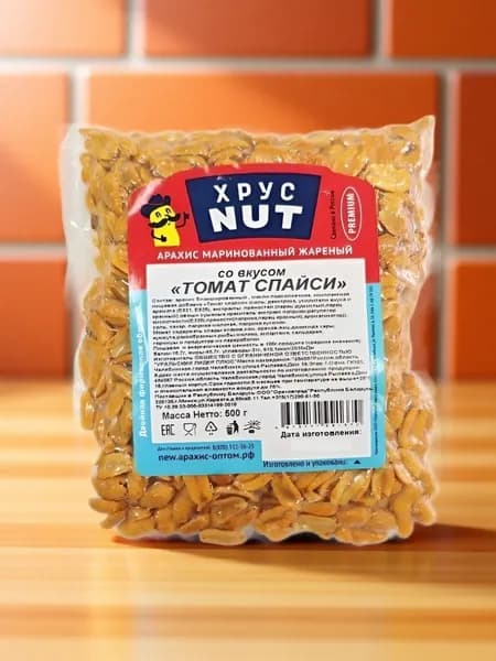 Арахис маринованный жареный ХрусNUT со вкусом "Томат спайси", 500 гр.