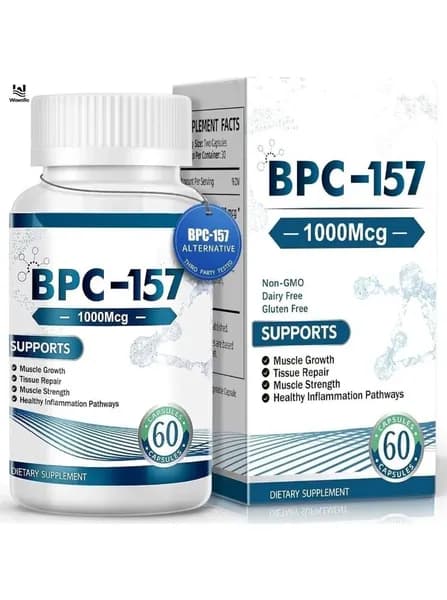 Капсулы с пептидом BPC-157, новым защитным соединением без ГМО, безглютеновой добавкой для восстановления мышц и тренировок, 60 капсул