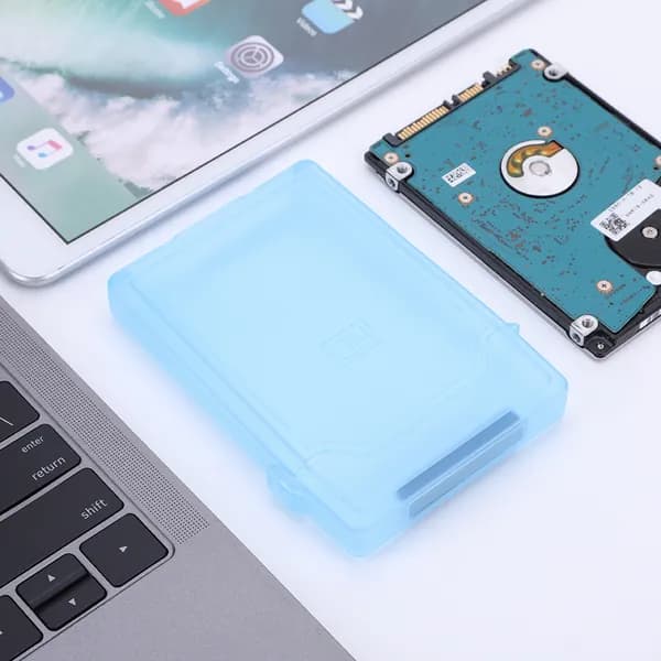 Чехол для 2,5-дюймового жесткого диска SSD HDD с защитой от статического электричества и ударов синий