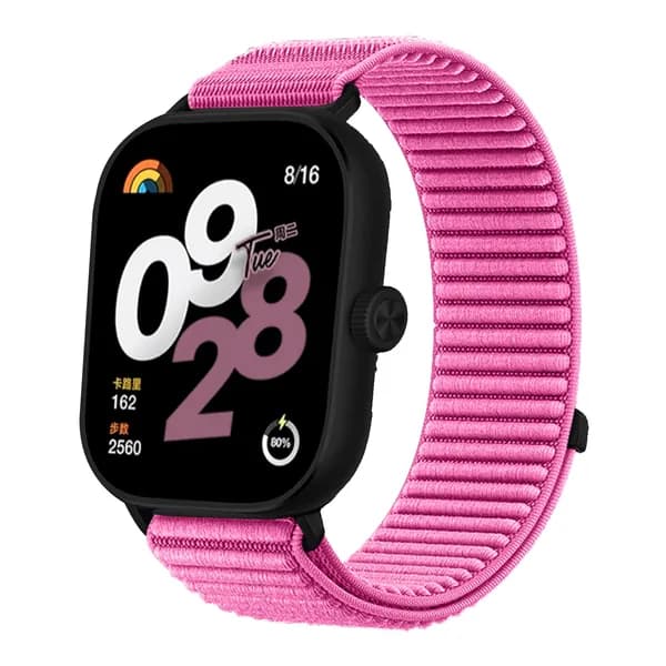 Нейлоновый ремешок, подходит для Redmi Watch 4/5, Xiaomi Mi Band 8/9 Pro. Имеет застежку-липучку для мягкой и удобной посадки, устойчивой к деформации.