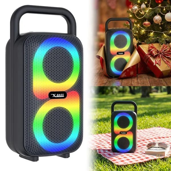 Bluetooth-колонка MZS-3213 портативная с двумя динамиками 3 дюйма и RGB-подсветкой