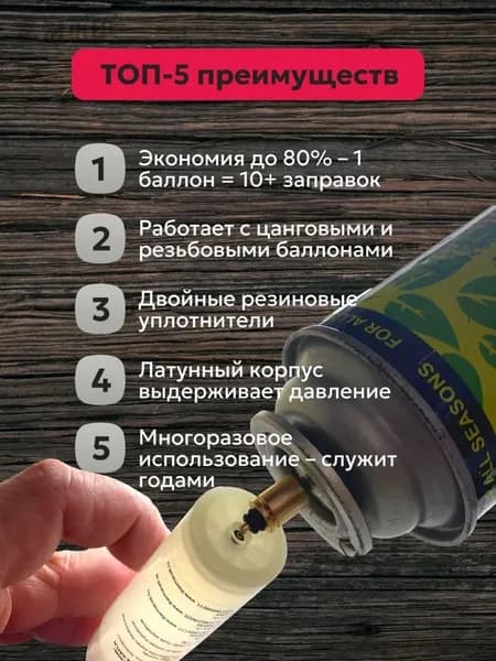 2 переходника для заправки картриджей фумигатора ThermaCell из туристического баллона
