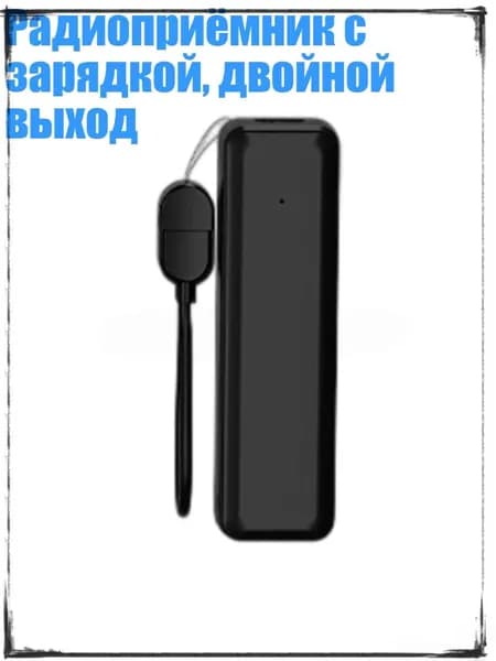 Радиоприёмник с зарядкой, двойной выход, Черный