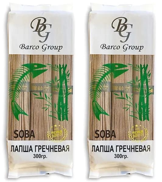 BG Лапша гречневая Соба, 300 г, 2 уп