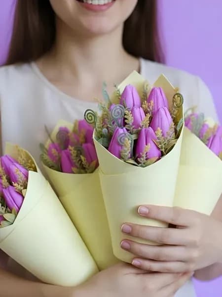 Букет из 7 тюльпанов - Подарок на 8 Марта
