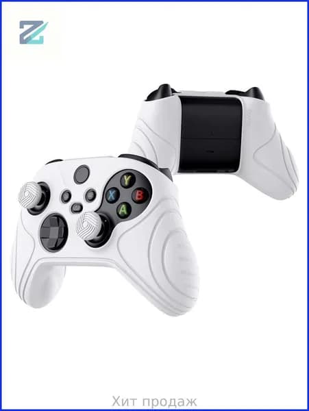 Силиконовый чехол для Xbox Series S/X с накладками на стики, белый