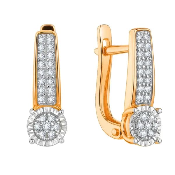 Серьги женские с бриллиантами из красного золота 585 пробы 585GOLD