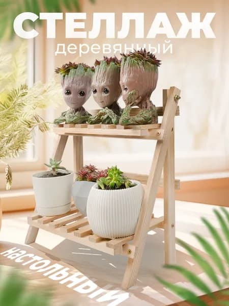 Стеллаж деревянный настольный