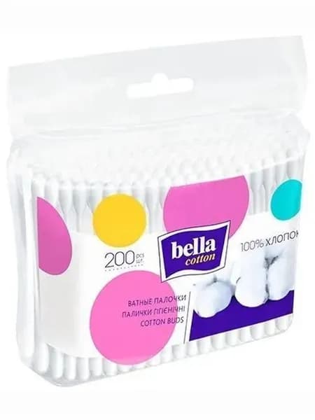 Ватные палочки "Bella cotton", 200 шт (п,э)