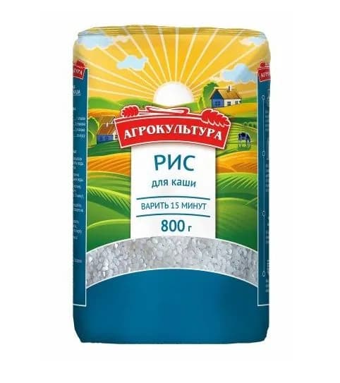 Агрокультура Рис, для каши, 800 г/