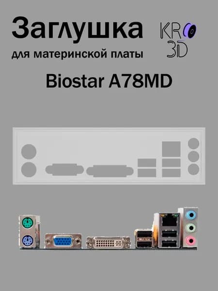 Заглушка для материнской платы Biostar A78MD белая