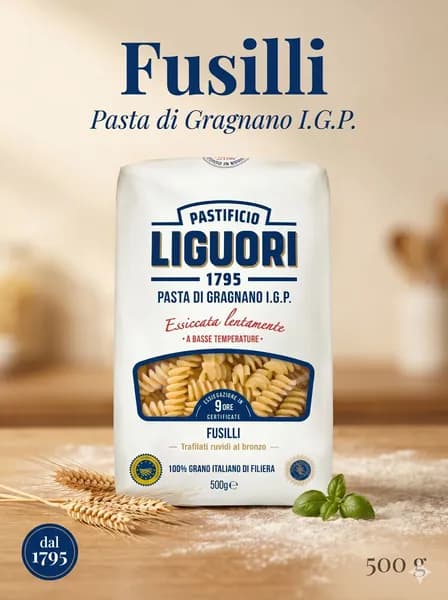 Макароны Liguori Fusilli паста из твердых сортов пшеницы Pasta di Gragnano I.G.P.