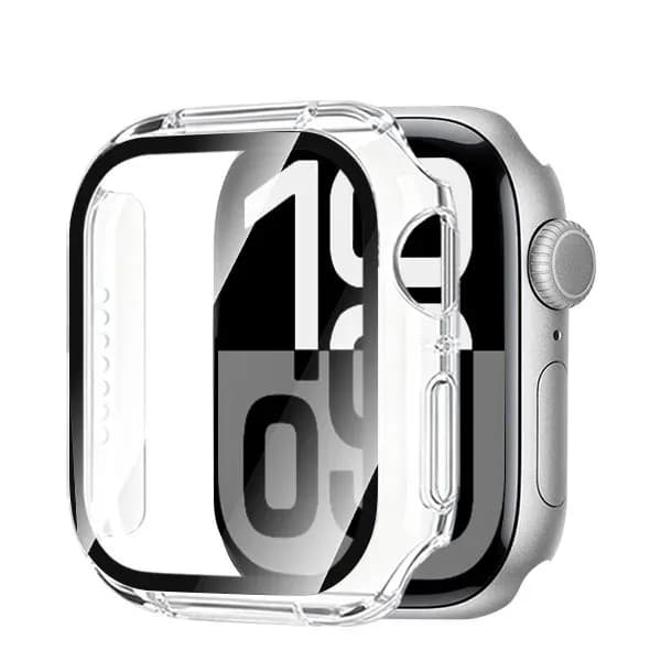 Защитный кейс со стеклом для Apple Watch 41мм Клеевой чехол для iWatch серии 7 8 9 Case Защита от царапин и ударов