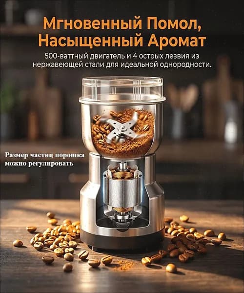 Кофемолка 1 500 Вт