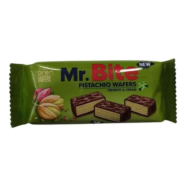 Вафли Toren Mr. Bite молочные шоколад-фисташки 32 г