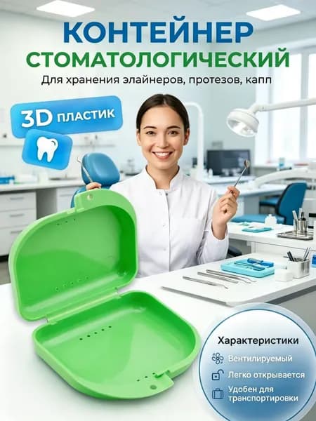 Контейнер для зубных протезов, капы