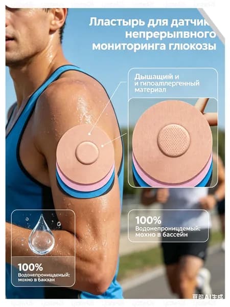 Пластырь для датчика непрерывного мониторинга глюкозы, 10 шт-фиксирующий водонепроницаемый тейп для спорта и душа, гипоаллергенный патч.