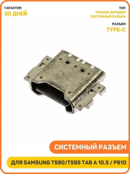 Системный разъем (зарядки) для Samsung P610/P615 Galaxy Tab S6 Lite 10.4 / T590/T595 Galaxy Tab 10.5 (Type-C)